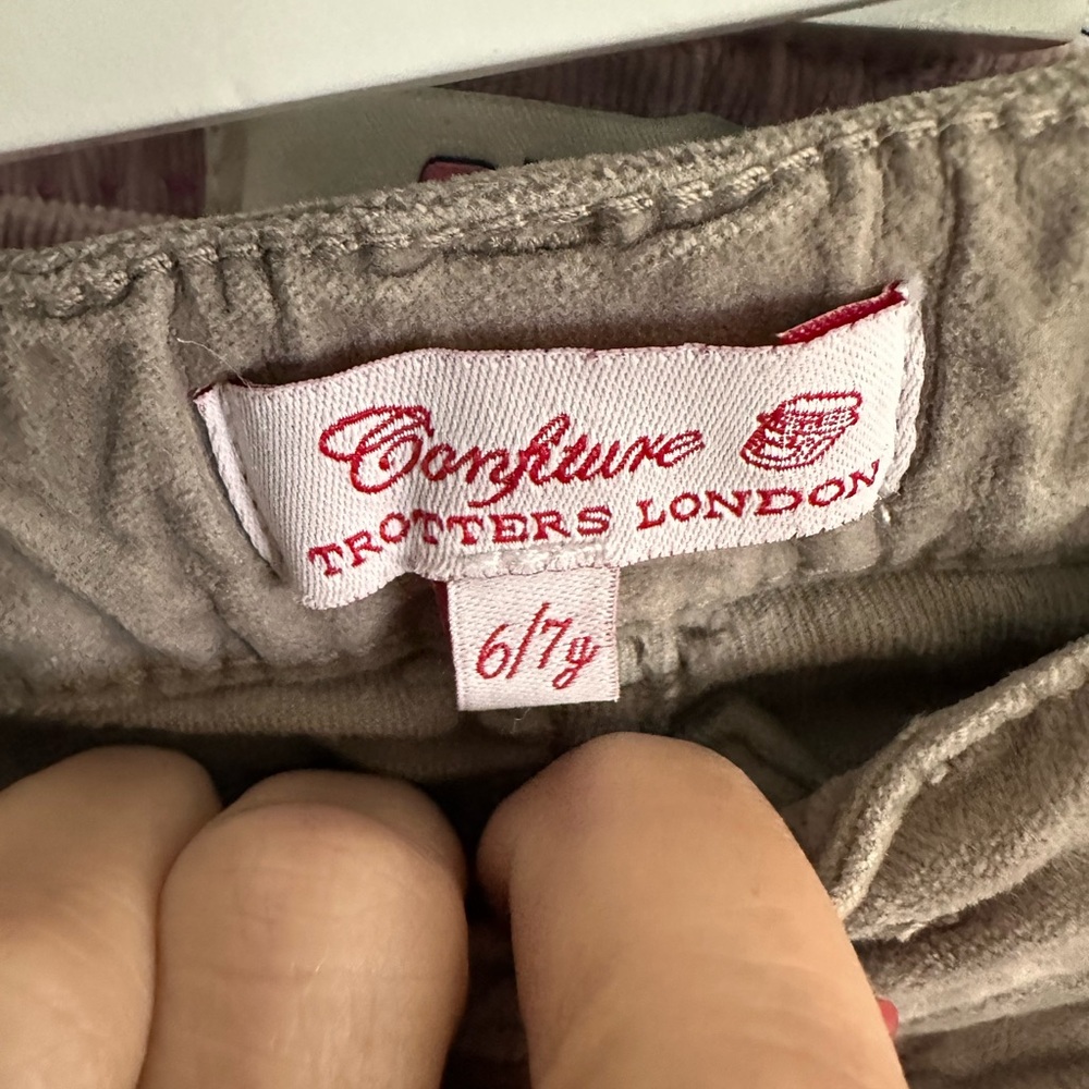 Trotters Kids Gray Velvet Pants
